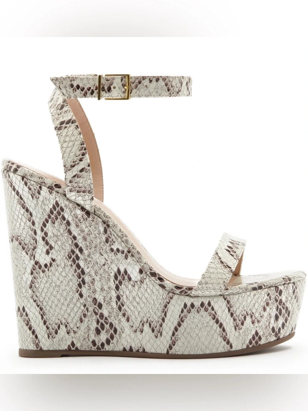 NEW Schutz Snake Print Leather Platform Wedge Sandals Women’s US 8.5 / EUR 39